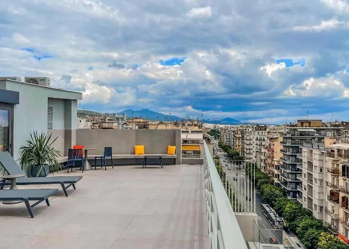 Luxury Panoramic Sea & View アパート テッサロニキ